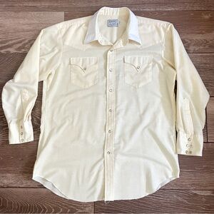 Vtg H BAR C Pearl Snap Cowboy Western Shirt Rockabilly Made in USA 17 1/2 33